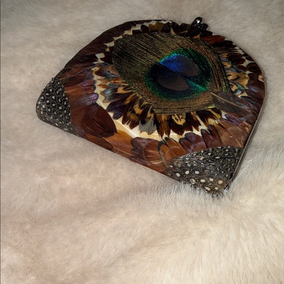 Vintage Kisslock Peacock Feather Change Purse - Picture 6 of 8